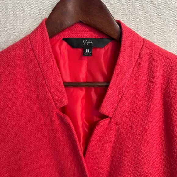 Mossimo Blazer Jacket Size 18 Red Cotton Zip Front Long Sleeve Business Wear - Picture 3 of 11